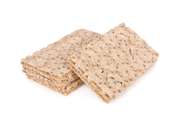 Pile of oatmeal cracker on white background — Stockfoto