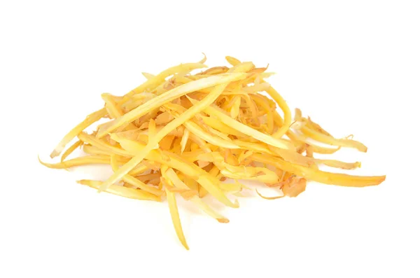 Pile of shredded rhizome or finger root on white background — Stock Photo, Image