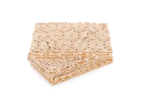 Pile of oatmeal cracker on white background — 스톡 사진