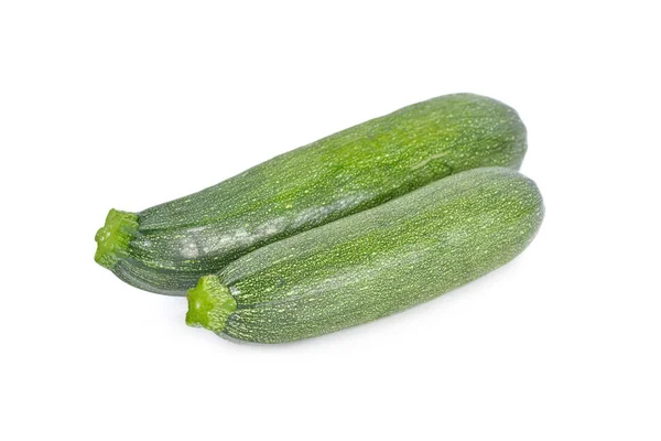 Whole unpeeled fresh zucchini on white background — Stock Photo, Image