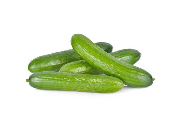 Unpeeled fresh Japanese cucumbers on white background — Stock Photo, Image