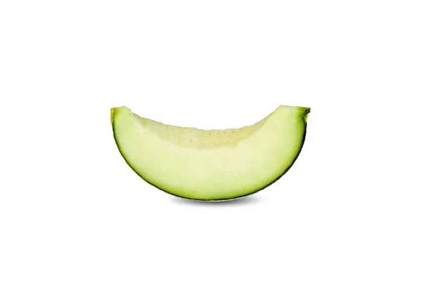 Scheiben Geschnittene Grüne Melone Auf Weißem Hintergrund — Stockfoto