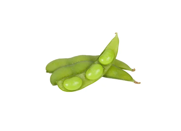 Вареные Японские Зеленые Бобы Edamame Белом Фоне — стоковое фото