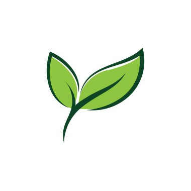 Yeşil Yaprak logo vektör tasarım şablonu