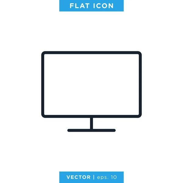 Desktop Monitor Icon Vector Ontwerp Template Bewerkbare Beroerte — Stockvector