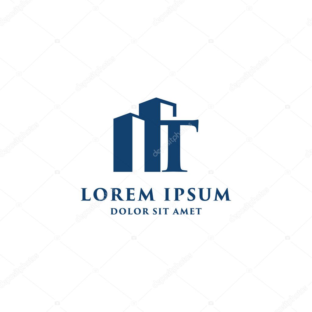 Letter T Building Logo Design Template