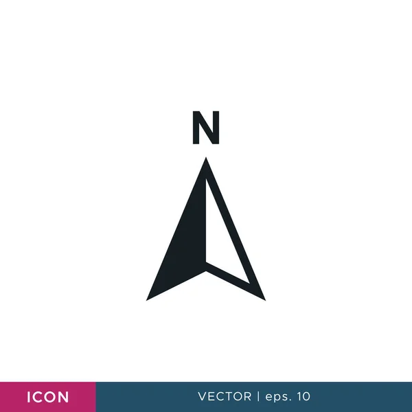 North Direction Arrow Compass Icon Vector Design Template — Stock Vector