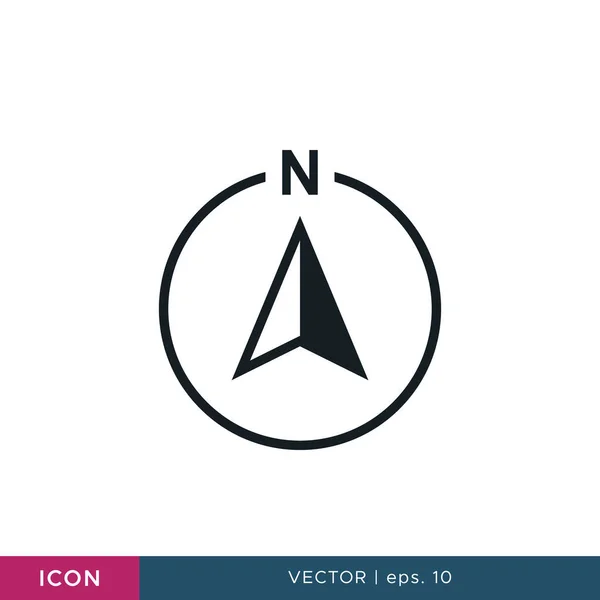 Modèle Conception Vectorielle Icône Compas Flèche Direction Nord — Image vectorielle