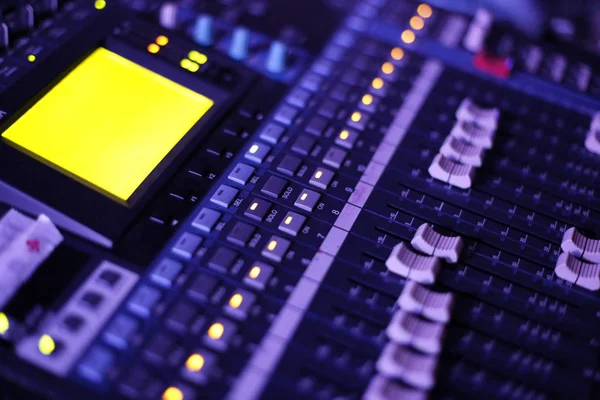 Mixer digital audio table in use — Stock Photo, Image