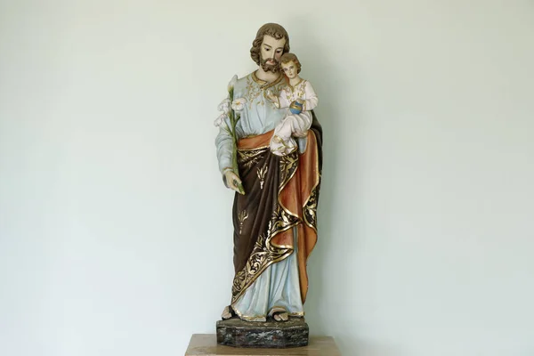 Saint Joseph et l'enfant Jésus image catholique — Photo