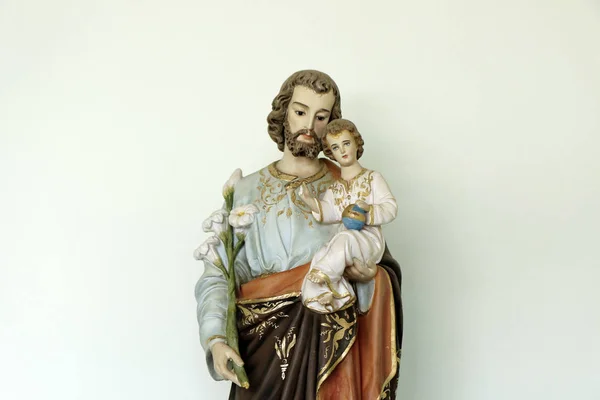 Saint Joseph et l'enfant Jésus image catholique — Photo