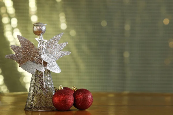 圣诞及新年假期背景与圣诞天使 — 图库照片