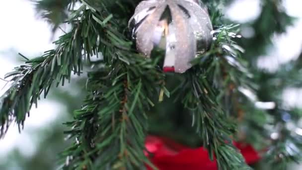 Natale Capodanno Sfondo Vacanze Con Palle Natale Palle Natale Argento — Video Stock