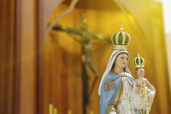 Staty Bilden Our Lady Rosary Den Heliga Rosenkransen Eller Den — Stockfoto