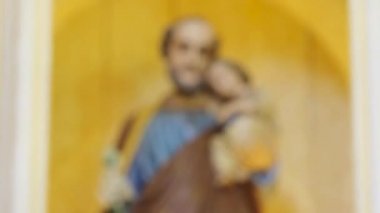 Aziz Joseph ve Katolik Kilisesi 'nin bebek İsa' sı, Bakire Meryem 'in kocası, İsa' nın babası Sao Jose - Menino İsa - Aziz Joseph