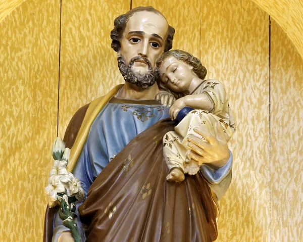 Sankt Josef Och Jesusbarnet Den Katolska Kyrkan Make Till Jungfru — Stockfoto