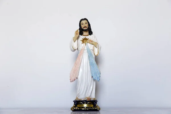 Statue Représentant Jésus Christ Miséricordieux Miséricorde Divine Symbole Catholique — Photo