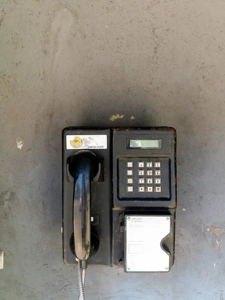Minas Gerais Brazil October 2019 Old Public Telephone Equipment Brazilian — Stock Photo, Image
