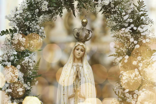 Staty Bilden Our Lady Fatima Guds Moder Den Katolska Religionen — Stockfoto