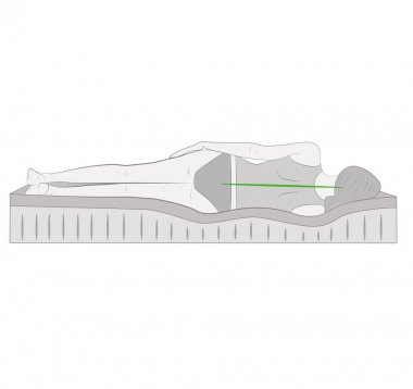 Correct sleeping position on her side. vector illustration. vector Correct sleeping position on her side. vector illustration. vector