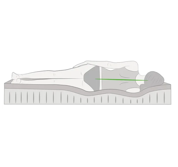 Position Sommeil Correcte Sur Côté Illustration Vectorielle — Image vectorielle