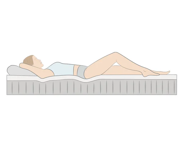 Σωστή Θέση Ύπνου Από Την Πλευρά Της Εικονογράφηση Διάνυσμα — Διανυσματικό Αρχείο