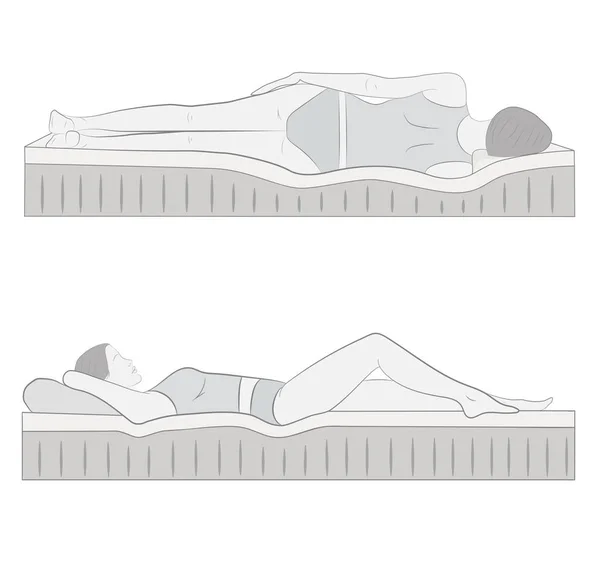 Posición Correcta Para Dormir Lado Ilustración Vectorial — Archivo Imágenes Vectoriales