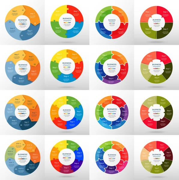 Vektör daire Infographic set.
