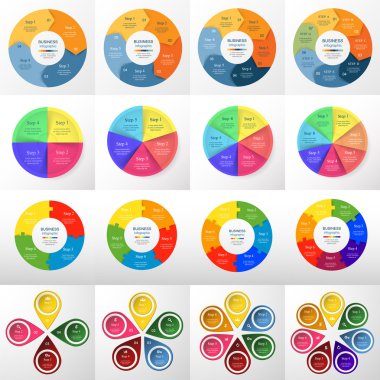 Vektör daire Infographic set.