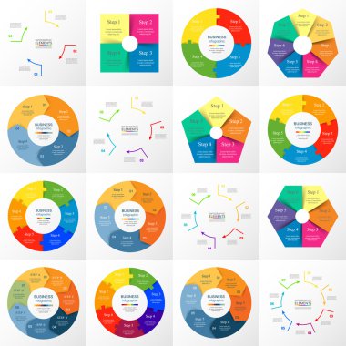 Vektör daire Infographic set.