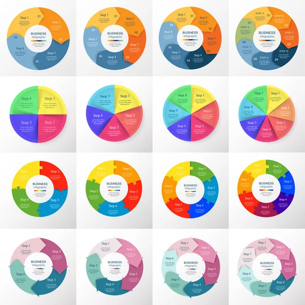 Vektorový kruh infographic sada. — Stockový vektor