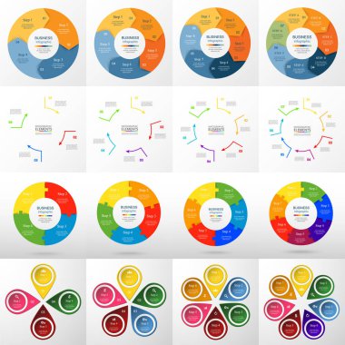 Vektör daire Infographic set.