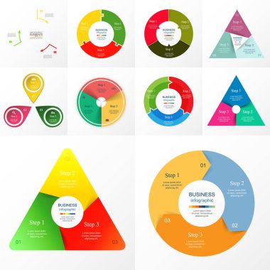 Vektör daire Infographic set.
