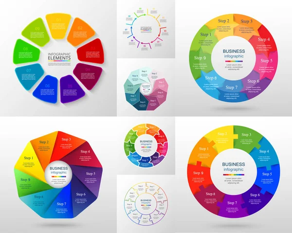 Set infografico cerchio vettoriale . — Vettoriale Stock