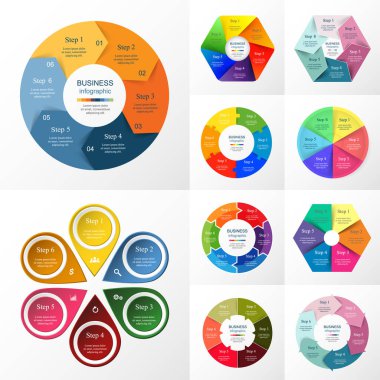 Vektör daire Infographic set.