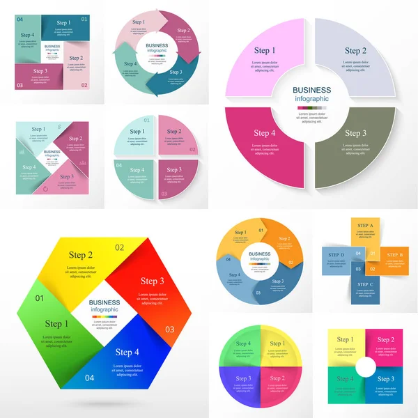 Conjunto de infografía círculo vectorial . — Archivo Imágenes Vectoriales