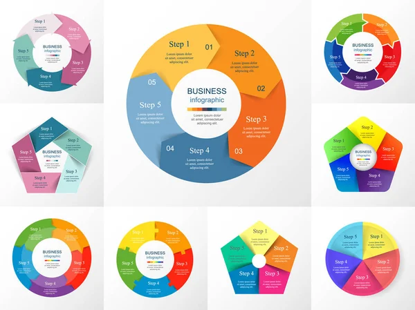 Vetor círculo infográfico conjunto . —  Vetores de Stock