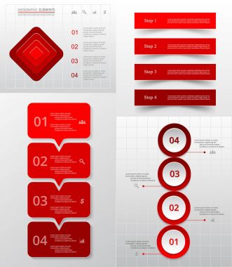 Collection of infographic templates for business clipart