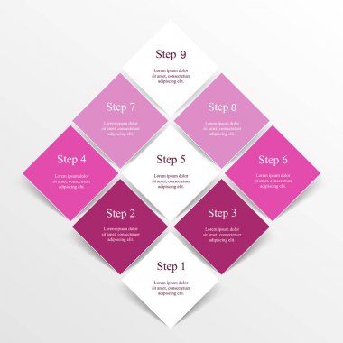 adım adım Infographic.