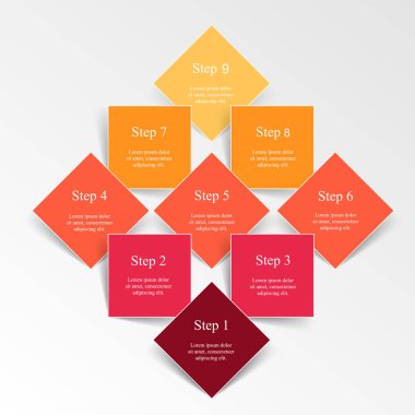 adım adım Infographic.