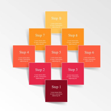 adım adım Infographic.