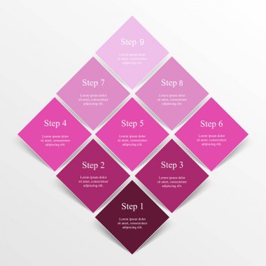 adım adım Infographic.