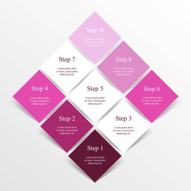 adım adım Infographic.