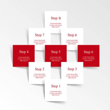 adım adım Infographic.