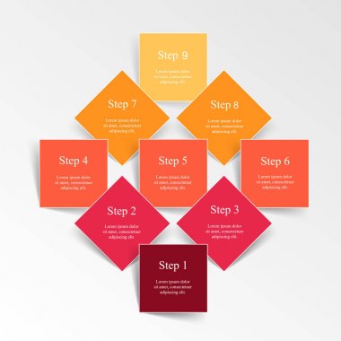 adım adım Infographic.