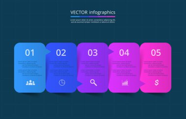 vektör satırları okları Infographic.
