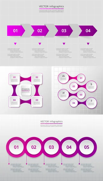 Sammlung von Infografik-Vorlagen für Unternehmen — Stockvektor