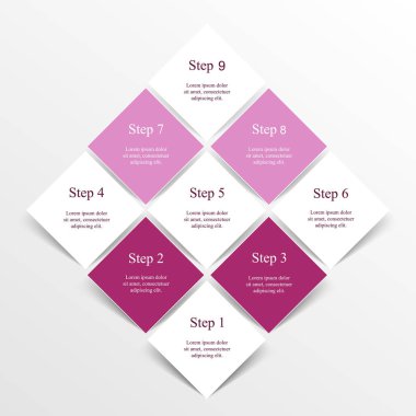 adım adım Infographic.