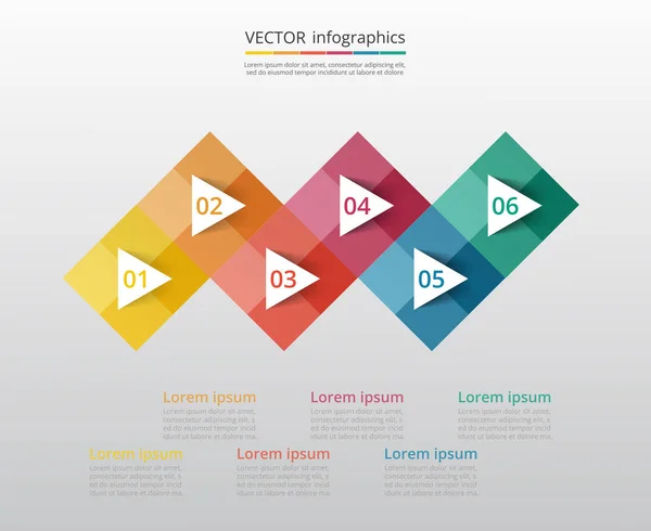 Templat infografis vektor - Stok Vektor
