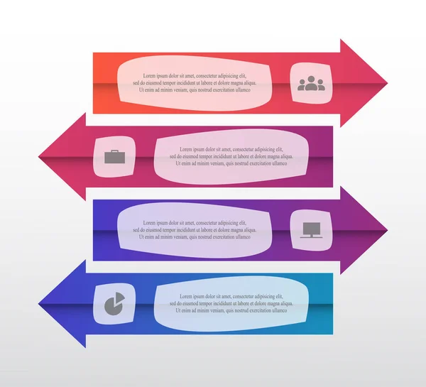 Vector líneas flechas infografía . — Vector de stock
